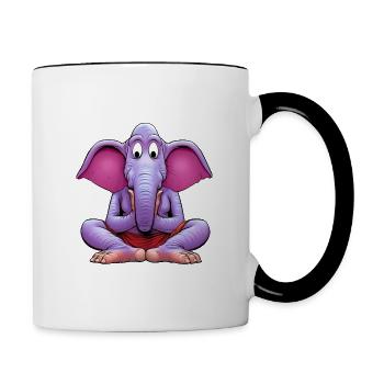 Elephant Yogi - Contrasting Mug - white/black - Right