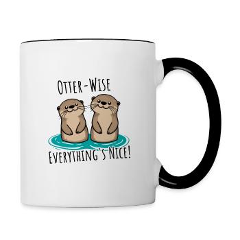 Everything Nice Otter-Wise! Otter moderately good everything! - Contrasting Mug - white/black - Right