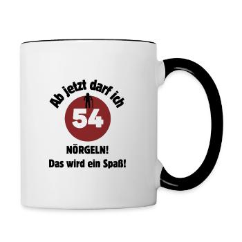 54e anniversaire À partir de maintenant, je peux harceler - m’amuser - Mug contrasté - blanc/noir - Droite