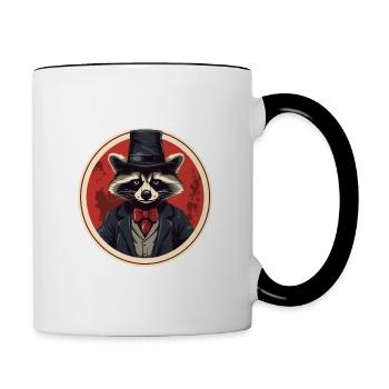 Gangster Raccoon - Contrasting Mug - white/black - Right