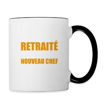 Retraite Humour Retraité Cadeau Homme Retraité - Mug contrasté - blanc/noir - Droite