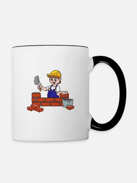 Maurer - Tasse zweifarbig - Weiß/Schwarz