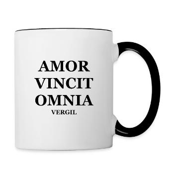Cupid Vincit Omnia - Virgil - Contrasting Mug - white/black - Right