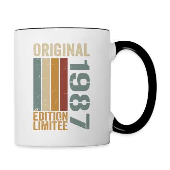 1987 | Édition Limitée cadeau d'anniversaire 1987 - Mug contrasté - blanc/noir - Droite