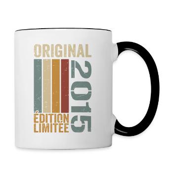 2015 | Édition Limitée cadeau d'anniversaire 2015 - Mug contrasté - blanc/noir - Droite