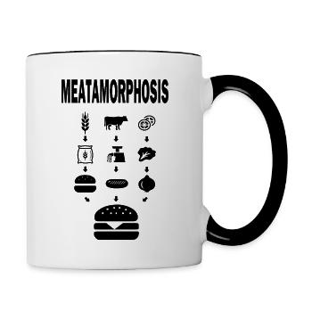 MEATAMORPHOSIS – Burger BBQ Shirt - Contrasting Mug - white/black - Right