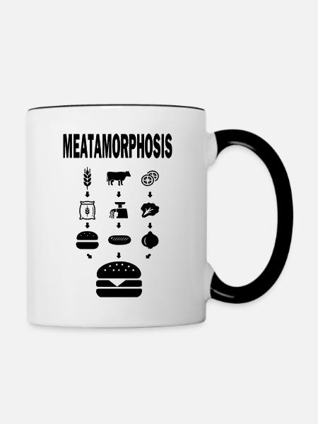 MEATAMORPHOSIS – Burger BBQ Shirt - Tasse zweifarbig - Weiß/Schwarz
