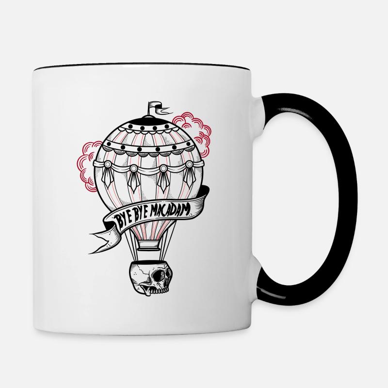 Montgolfière « bye-bye macadam » - Mug contrasté - blanc/noir