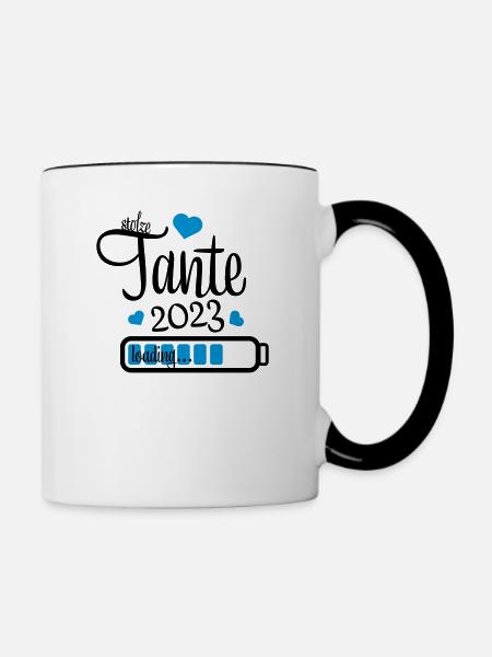 tante 2023 - Tasse zweifarbig - Weiß/Schwarz