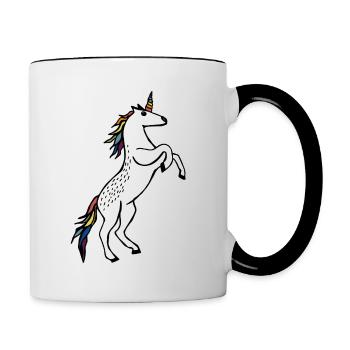Wildes Einhorn - Tasse zweifarbig - Weiß/Schwarz - Rechts