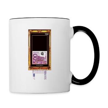 banky 500 euros shred - Mug contrasté - blanc/noir - Droite