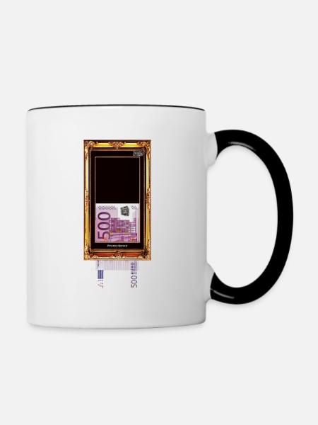 banksy 500 euro shred - Tasse zweifarbig - Weiß/Schwarz