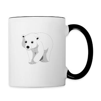 Eisbär Bär Polarbär Nordpol Arktis Tiermotiv Comic - Tasse zweifarbig - Weiß/Schwarz - Rechts