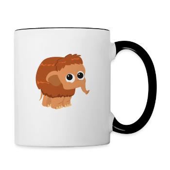 Mammoth Baby Mammoth Mammoth Comic Cartoon - Contrasting Mug - white/black - Right