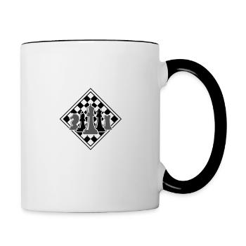 Endlich Rentner, mehr Zeit für Schach! Hobby - Tasse zweifarbig - Weiß/Schwarz - Rechts