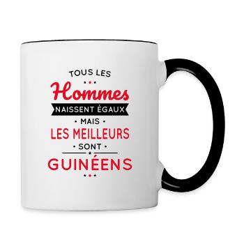 Hommes égaux les meilleurs sont Guinéens - Mug contrasté - blanc/noir - Droite