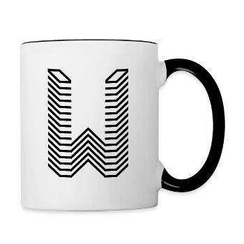 Conception unique du logo Letter W - Mug contrasté - blanc/noir - Droite