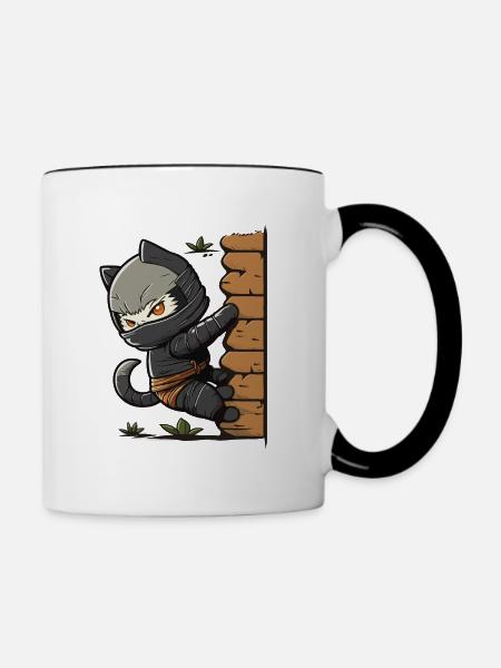 Der katzenartige Rächer - Tasse zweifarbig - Weiß/Schwarz