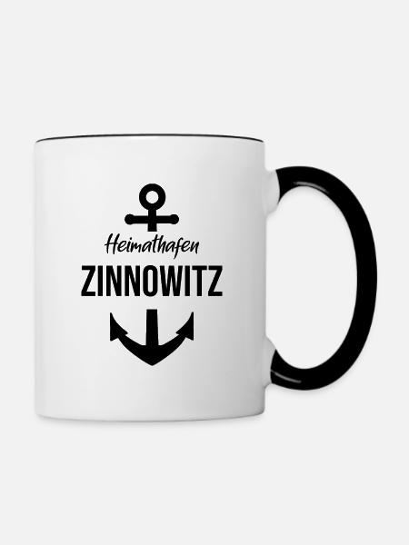 Heimathafen Zinnowitz - Tasse zweifarbig - Weiß/Schwarz