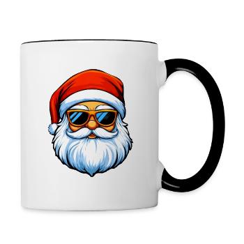 Cool Santa Claus / Christmas - Contrasting Mug - white/black - Right