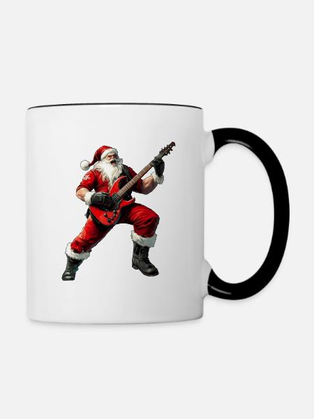 Gitarristen Christmas - Tasse zweifarbig - Weiß/Schwarz