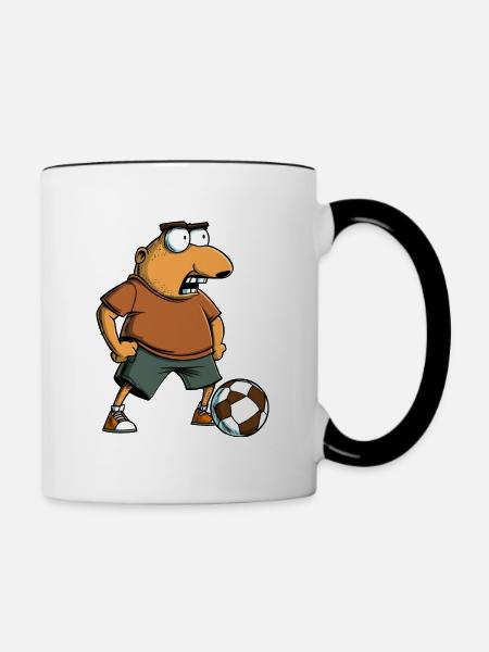 Fussball Maulwurf - Tasse zweifarbig - Weiß/Schwarz