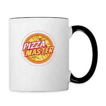 Pizzameister Hobby Pizzakoch Italienisches Essen - Tasse zweifarbig - Weiß/Schwarz - Rechts