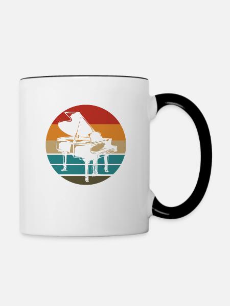 Klavier Musik - Tasse zweifarbig - Weiß/Schwarz