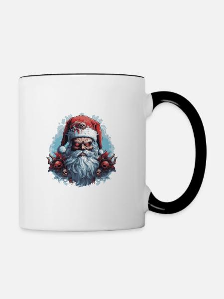 Santa Kraus 2 - Tasse zweifarbig - Weiß/Schwarz