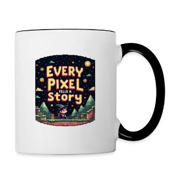 Chaque pixel raconte une histoire - Retro Gaming - Mug contrasté - blanc/noir - Droite