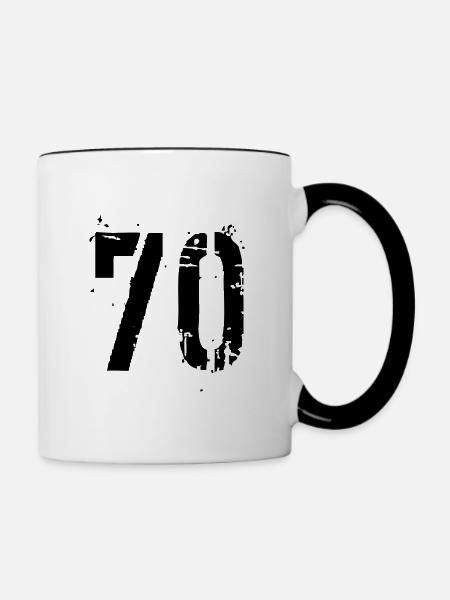 Nummer 70 - Tasse zweifarbig - Weiß/Schwarz