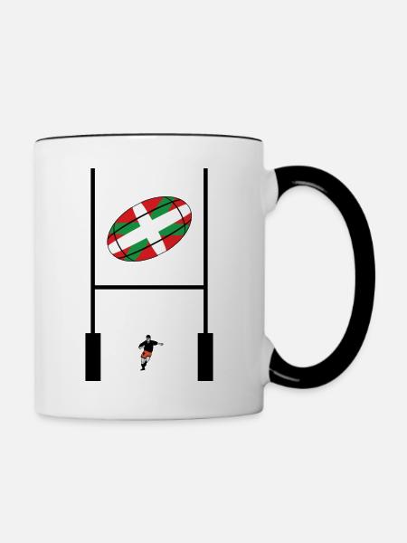 sport_rugby_design_06 - Tasse zweifarbig - Weiß/Schwarz