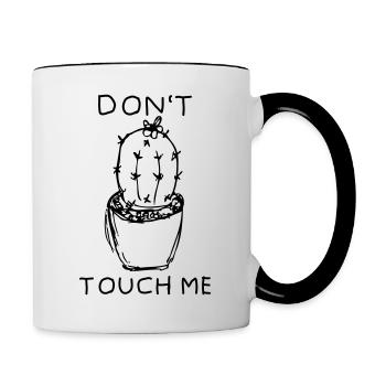 Fass mich nicht an! Stacheliger Kaktus - Tasse zweifarbig - Weiß/Schwarz - Rechts