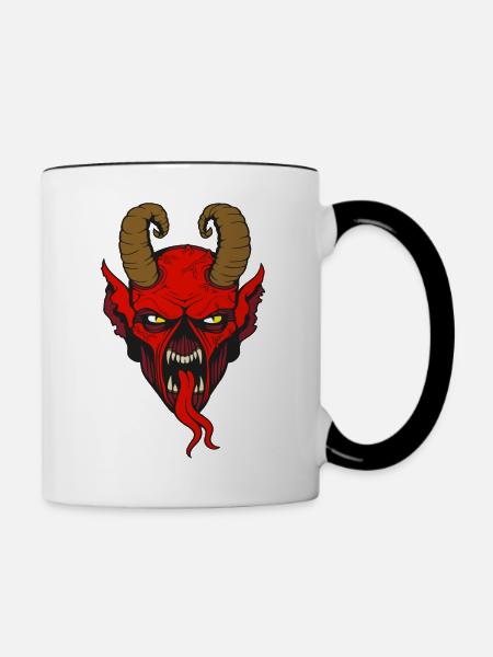Devil - Teufel - Dämon - Tasse zweifarbig - Weiß/Schwarz