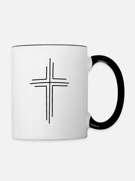 Kreuze - Tasse zweifarbig - Weiß/Schwarz
