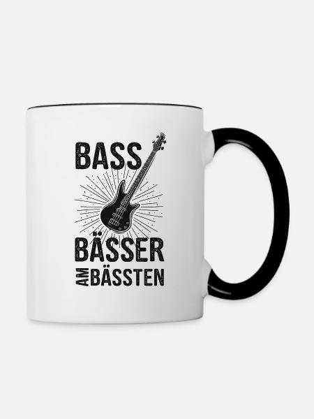 Bass Bässer Bassist - Tasse zweifarbig - Weiß/Schwarz