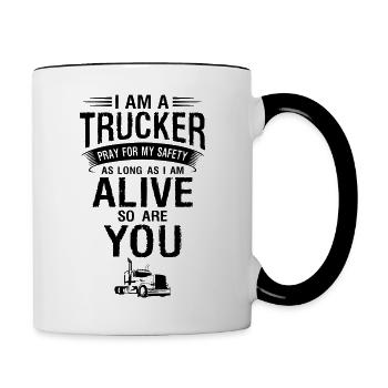 Trucker - Tasse zweifarbig - Weiß/Schwarz - Rechts