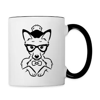 Logo MascotteART'NAC - Tasse zweifarbig - Weiß/Schwarz - Rechts