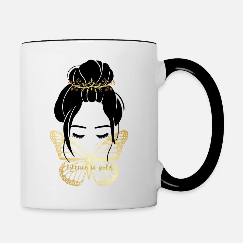 Le silence est de l’or - Mug contrasté - blanc/noir