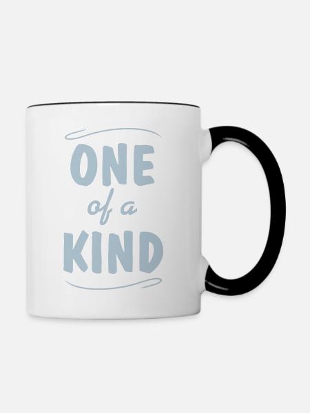 Einzigartig - Tasse zweifarbig - Weiß/Schwarz