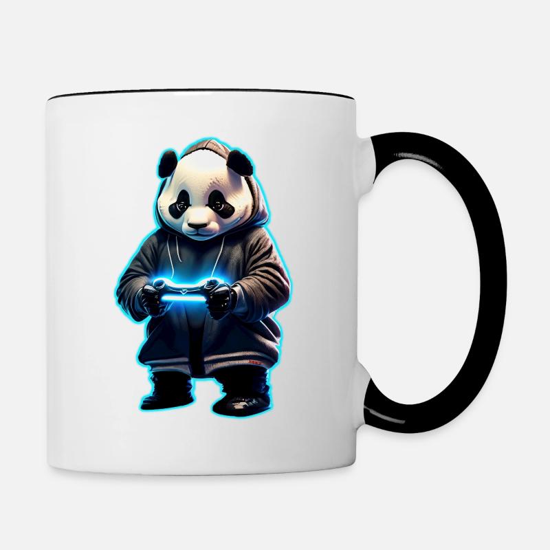 Panda Gamer - Contrasting Mug - white/black