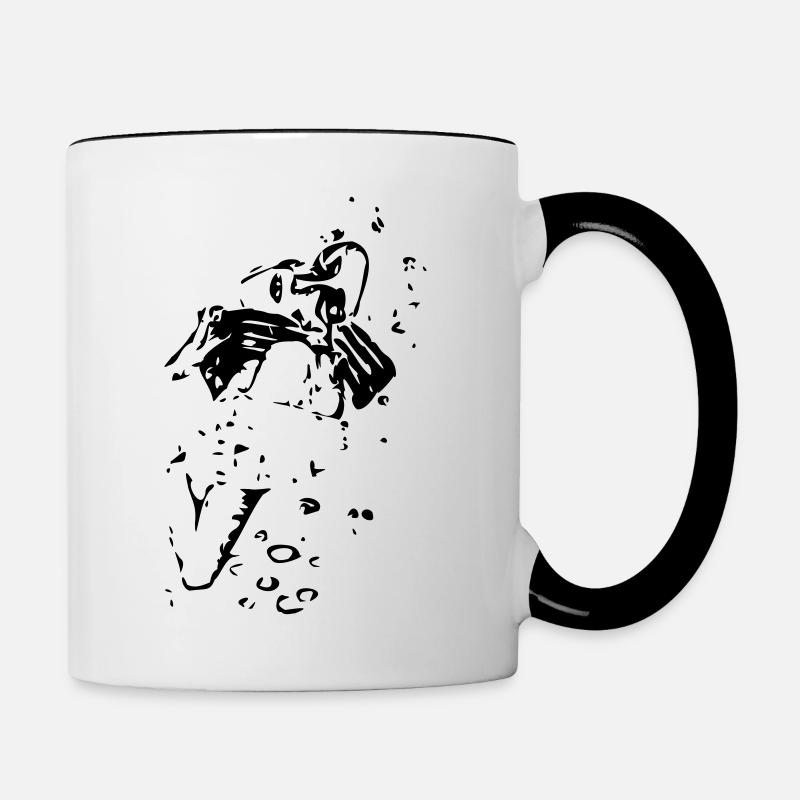 der Kuss - Tasse zweifarbig - Weiß/Schwarz