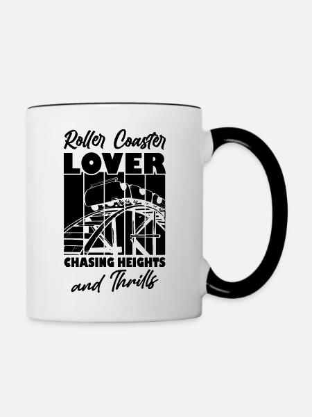 Roller Coaster Lovers - Tasse zweifarbig - Weiß/Schwarz