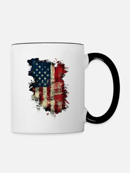 Grunge Amerika - Tasse zweifarbig - Weiß/Schwarz
