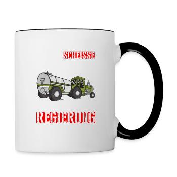 We can't transport so much shit - Contrasting Mug - white/black - Right