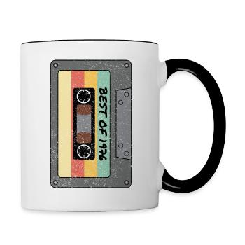 Le meilleur de 1976 classique cassette idée de cadeau d’anniversaire. - Mug contrasté - blanc/noir - Droite