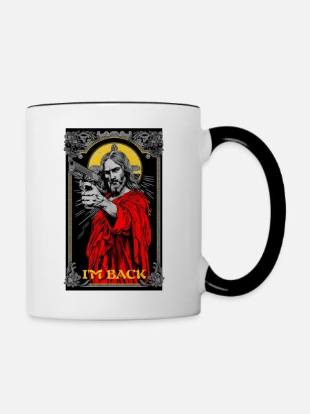 Jesus Auferstehung farbig - Tasse zweifarbig - Weiß/Schwarz