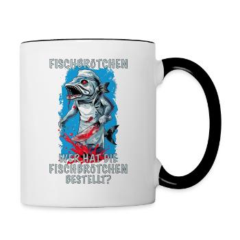 Fish Roll Fish North Sea Holiday Abattoir - Mug contrasté - blanc/noir - Droite