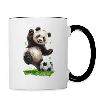 Football Panda Calcio fútbol americano piłka nożna - Contrasting Mug - white/black - Right