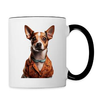Dog - Contrasting Mug - white/black - Right